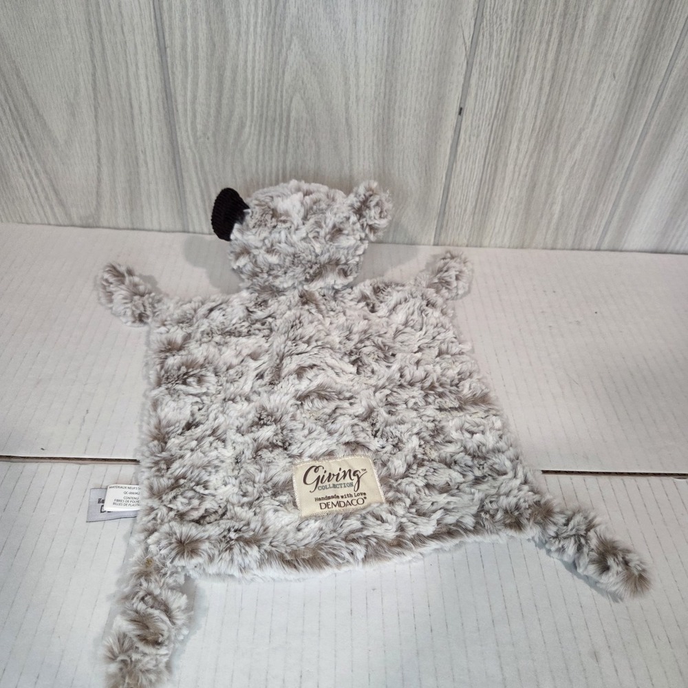 Giving Collection Demdaco Bear Brown White Rattle Baby Security Blanket Lovey - Picture 3 of 4